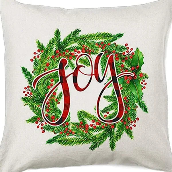 Christmas linen pillowcase, Santa Claus printed pillow, cushion cover, home living room decoration cushion cover