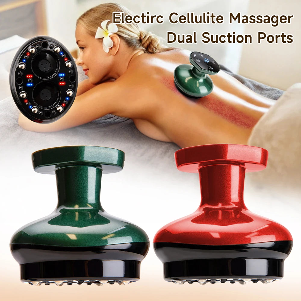 Electric Guasha Scraping Massage Cupping Body Massager Vacuum Cans Suction Cup Heating Fat Burner Anti-cellulite Massager