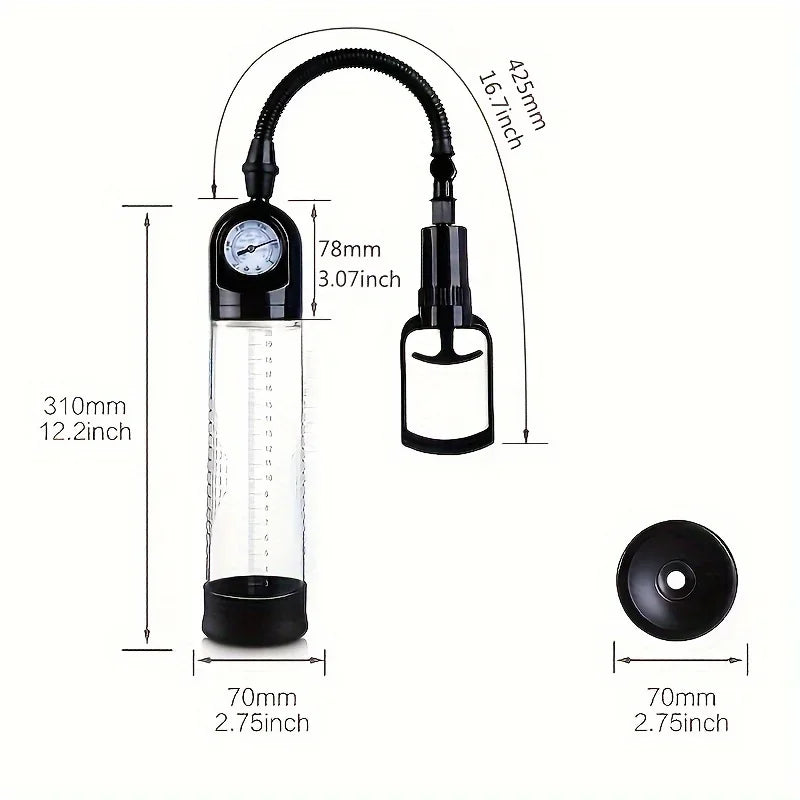 Male Manual Penis Pump Penis Enlarger Negative Pressure Vacuum Pump Big Dick Erection Enhancement Trainer Equipment Adult SexToy