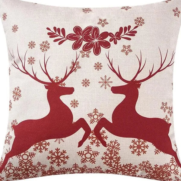Christmas linen pillowcase, Santa Claus printed pillow, cushion cover, home living room decoration cushion cover