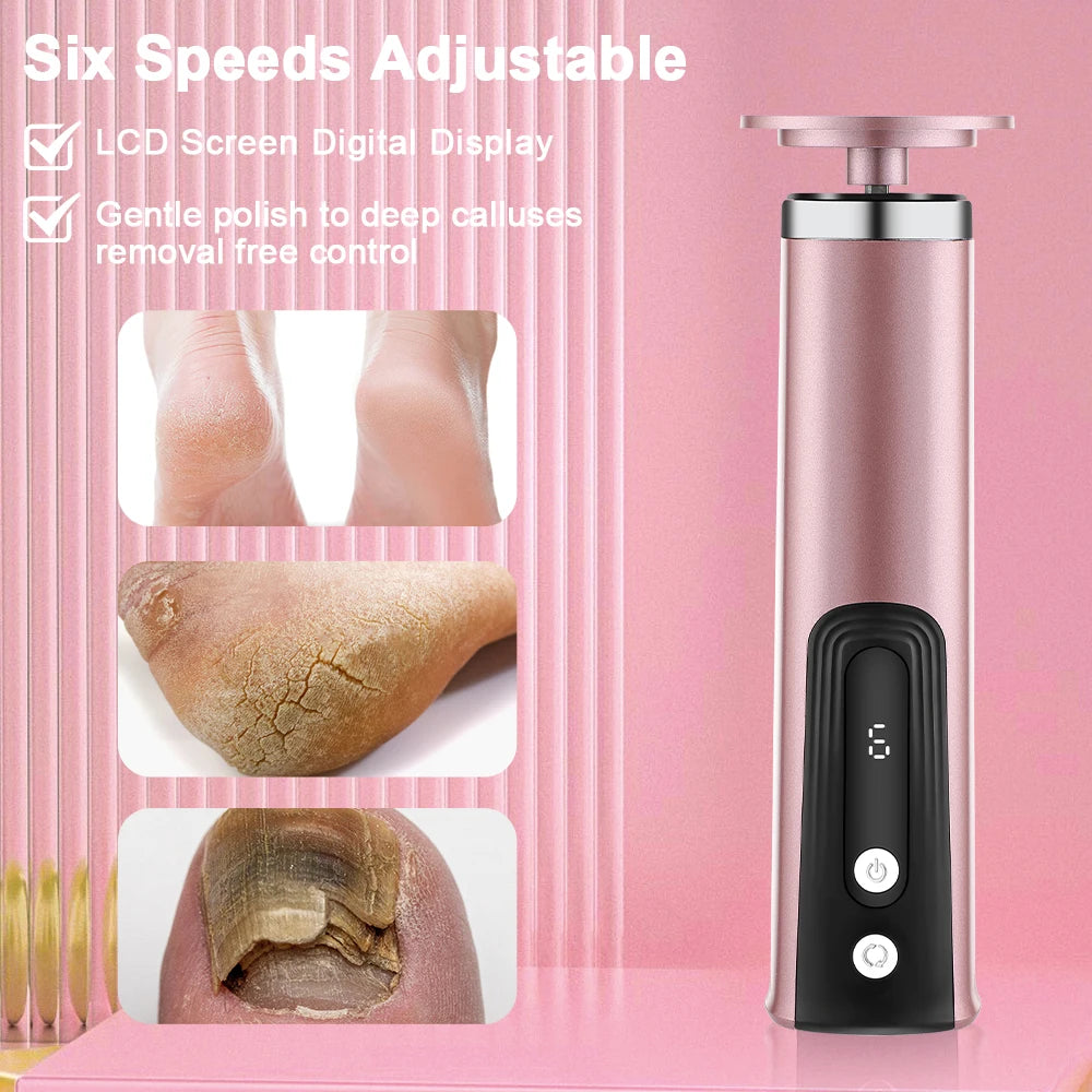 New 2 In1 Wireless Electric File For Feet Pedicure Machine Dead Skin Removal with Replacement Sand  Foot Care Tool Scrubber