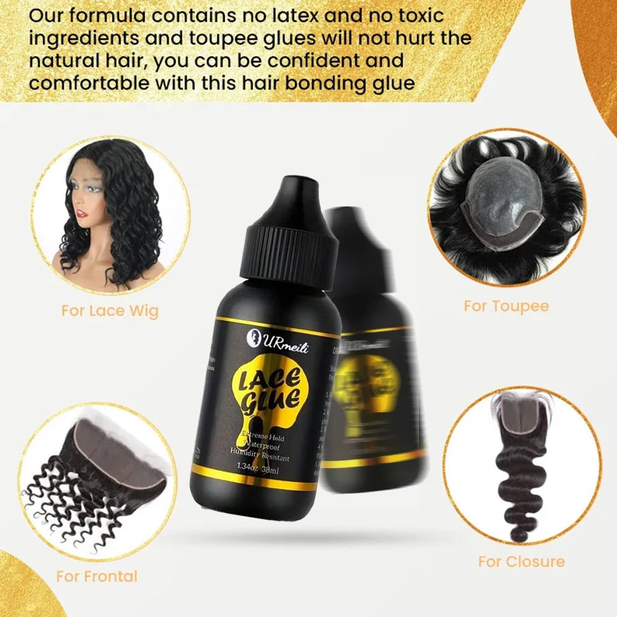 38ML Wig Glue Lace Glue for Lace Front Wigs, Extra Hold Lace Front Wig Glue Hair Replacement Adhesive