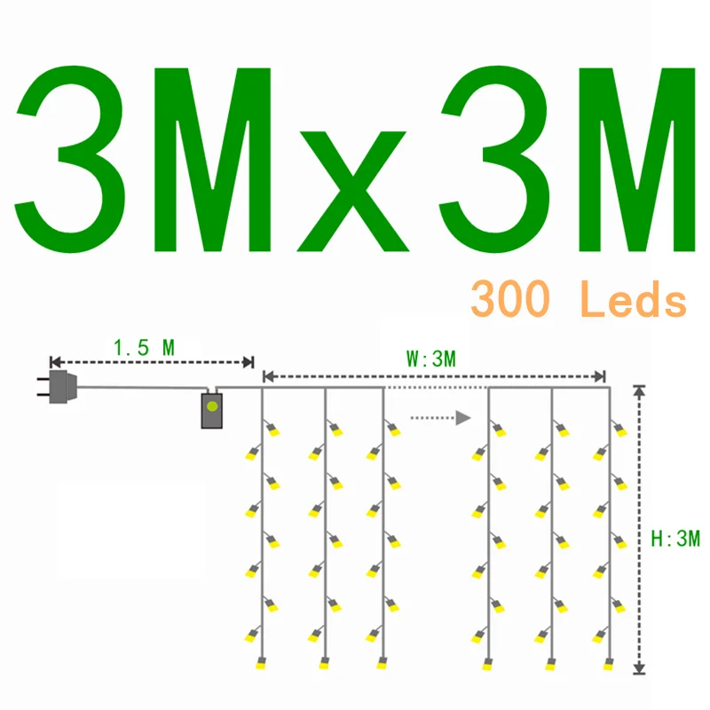 Led Icicle Curtain String Fairy Lights Christmas Lights Garland For Christmas New Year Wedding Home Room Patio Party Decoration