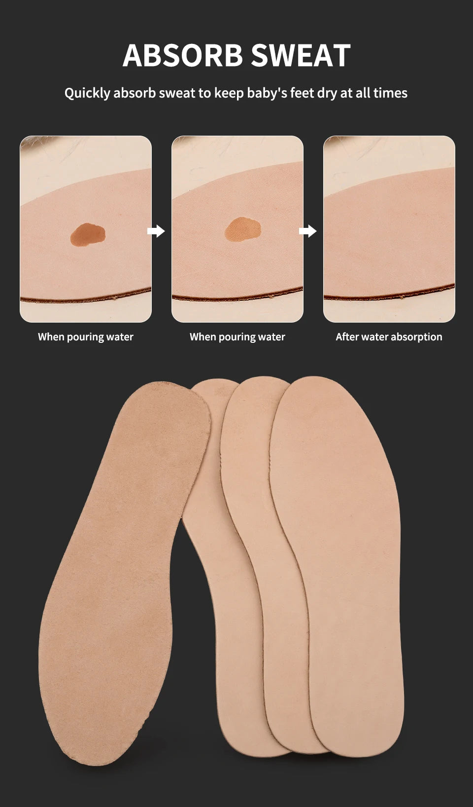 Head Layer Cowhide Insole Breathable and Sweat Absorbing Leather Shoe Pad Thick Genuine Leather Shoe Pad Thin Anti Odor Foot Pad