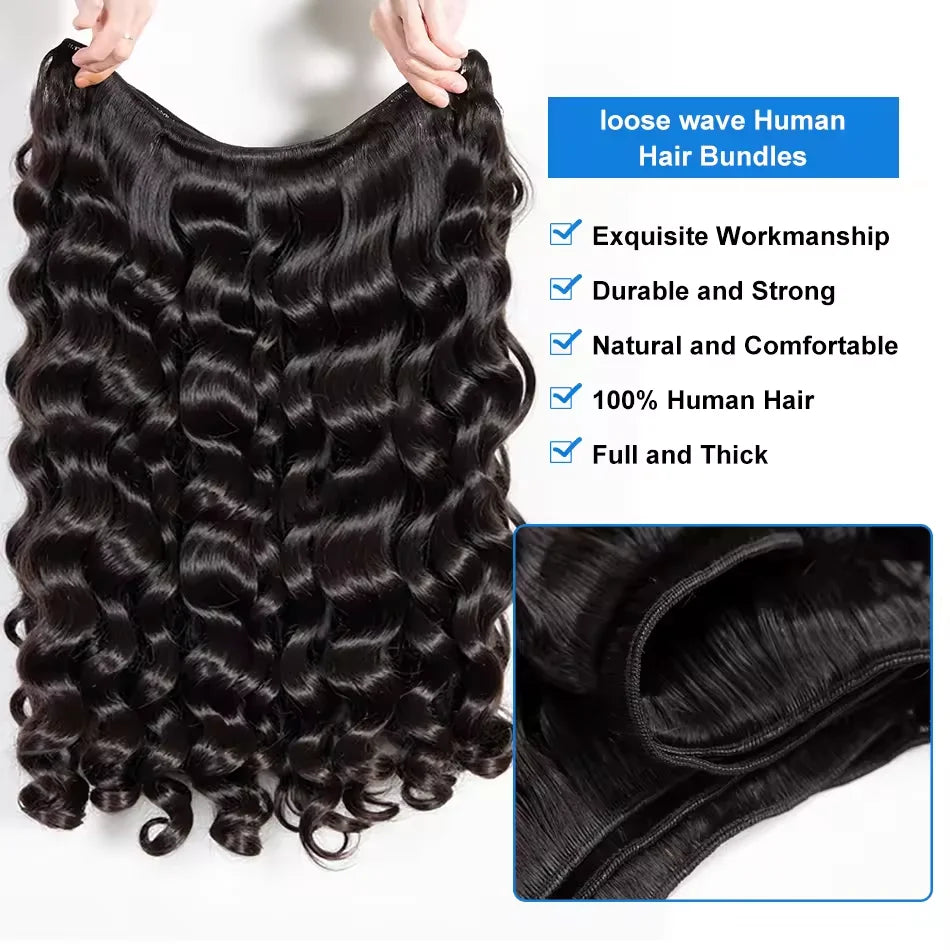 16A Loose Wave Bundles Human Hair 100% Unprocessed Brazilian 3 4 5Pcs Raw Hair Bundles Weave Extensions 30 40 Inch free shipping