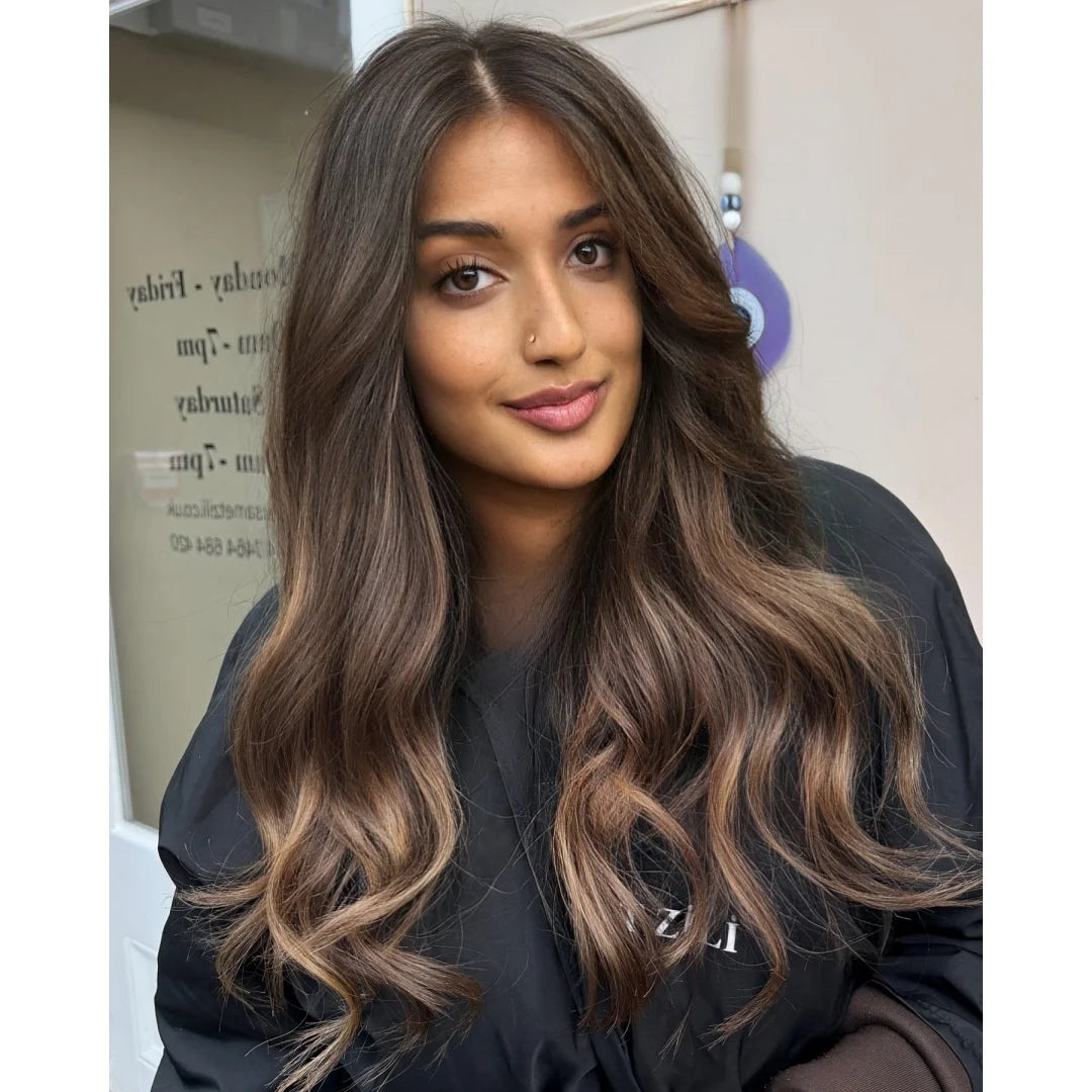 Long Natural Wavy Chestnut brown Wig Realistic And Natural Luxury Synthetic Lace Wigs For Women Cosplay Party