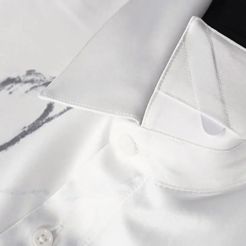 2025 Luxury Silk Artistic Flowers Shirt For Men Autumn Long Sleeve Casual Business Dress Shirts Social Streetwear Men Clothing