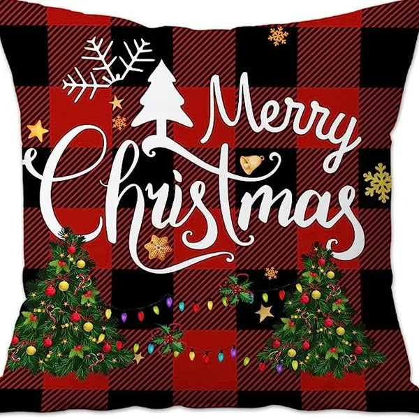 Christmas linen pillowcase, Santa Claus printed pillow, cushion cover, home living room decoration cushion cover