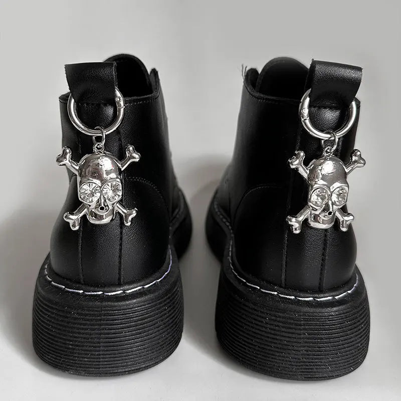 2pcs Metal Skull Butterfly Pendant Shoes Buckle Boots Shoes Decoration Heel Accessories Men Women Party Jewelry Diy Snap Hook