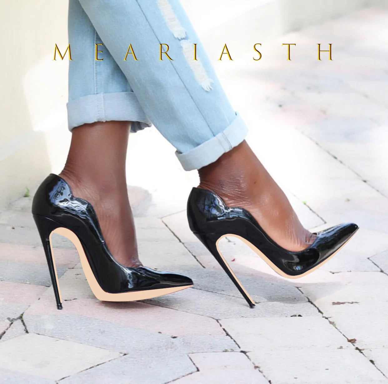 12cm Heels Women Patent Leather High Thin Heel Shoes Office Nightclub Pointed Toe V-mouth Single Shoes Wedding Party Women Pumps