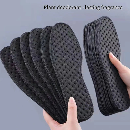 1 Pair Bamboo Charcoal Antibacterial Insoles Plant Deodorant Thick Shock Absorbing for Running Sports