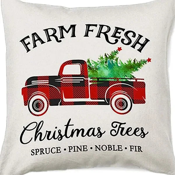 Christmas linen pillowcase, Santa Claus printed pillow, cushion cover, home living room decoration cushion cover
