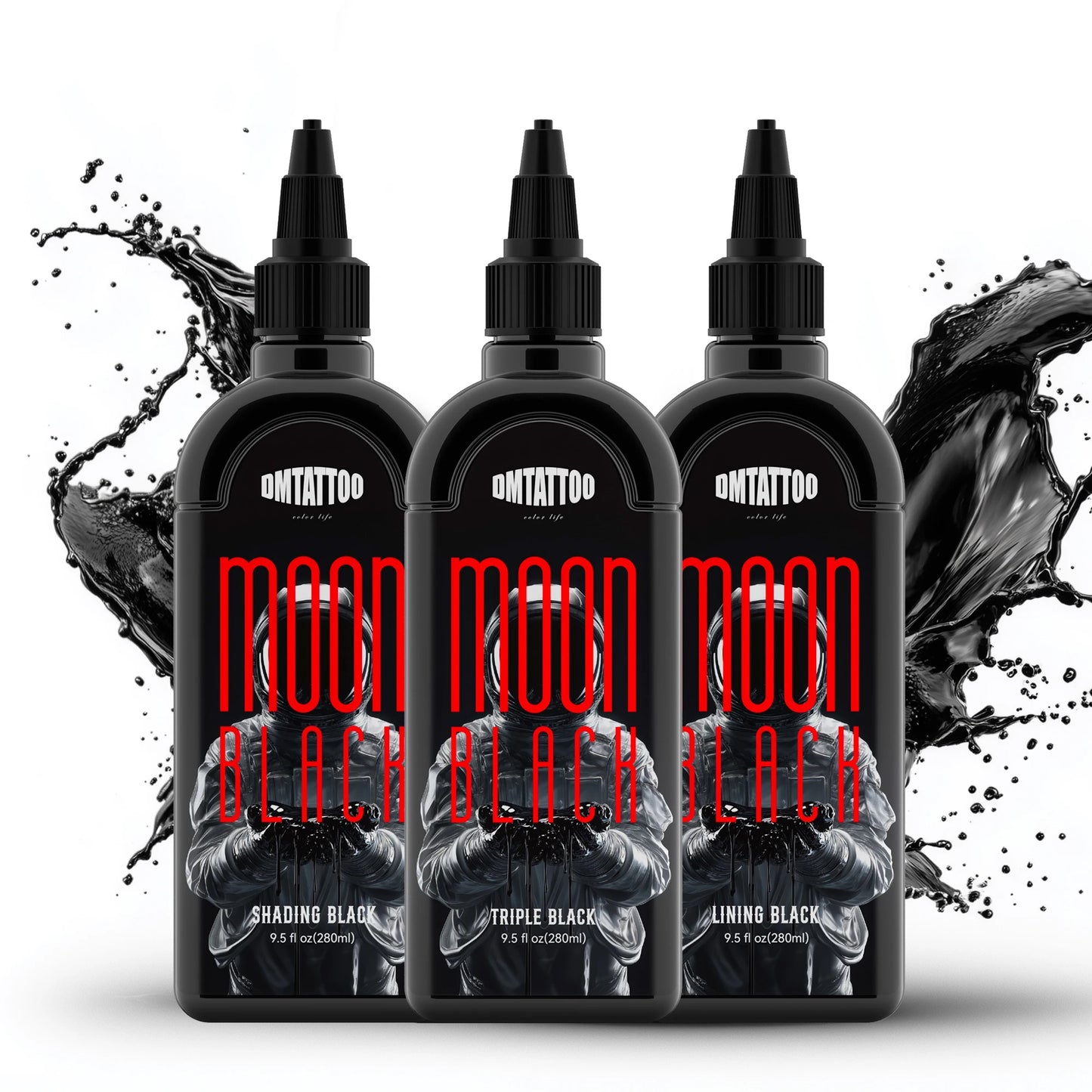 DM 9.5oz/280ml Tattoo Black Ink Triple/ Lining/ Shading Black Pigment Premium Tattoo Ink Drawing Teng Black Tattoo Materia ﻿