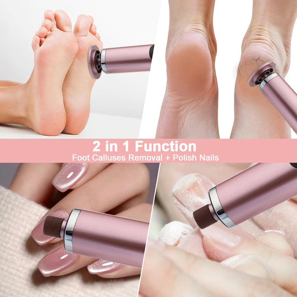 New 2 In1 Wireless Electric File For Feet Pedicure Machine Dead Skin Removal with Replacement Sand  Foot Care Tool Scrubber