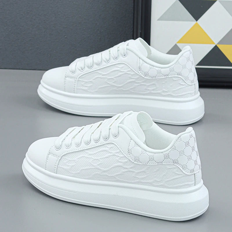 Luxury Men's Shoes 2025 Men Leather Sneakers Thick Soled Board Shoes Tennis Shoes New Casual Shoes Walking Shoes for Men & Women