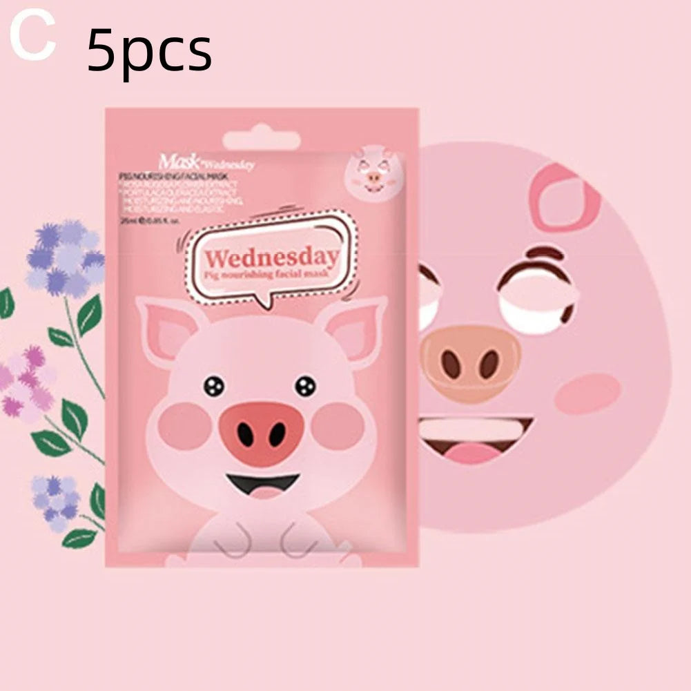 1/5pcs Cute Cartoon Animal Children's Sheet Mask Kids Spa Moisturize Face Masks Gentle Moisturizing Brighten Mask Skincare
