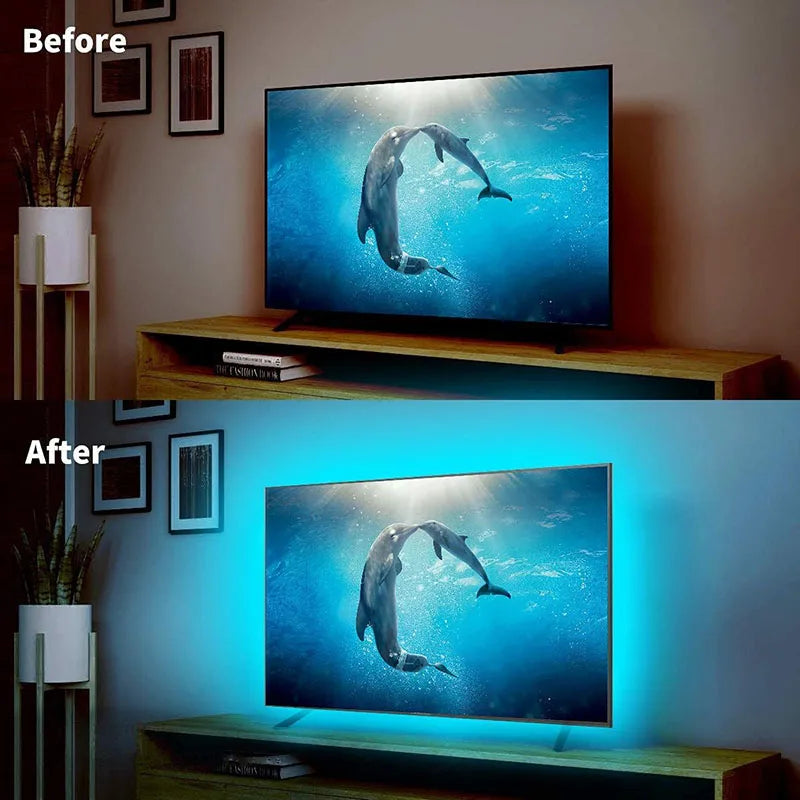 Tuya Wifi RGB Led Strip Lights USB 5V APP Music Sync Remote Control Ambient Light for PC TV Backlight Room Decor Christmas Gift