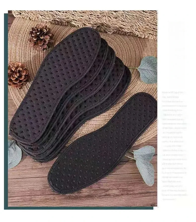 1 Pair Bamboo Charcoal Antibacterial Insoles Plant Deodorant Thick Shock Absorbing for Running Sports