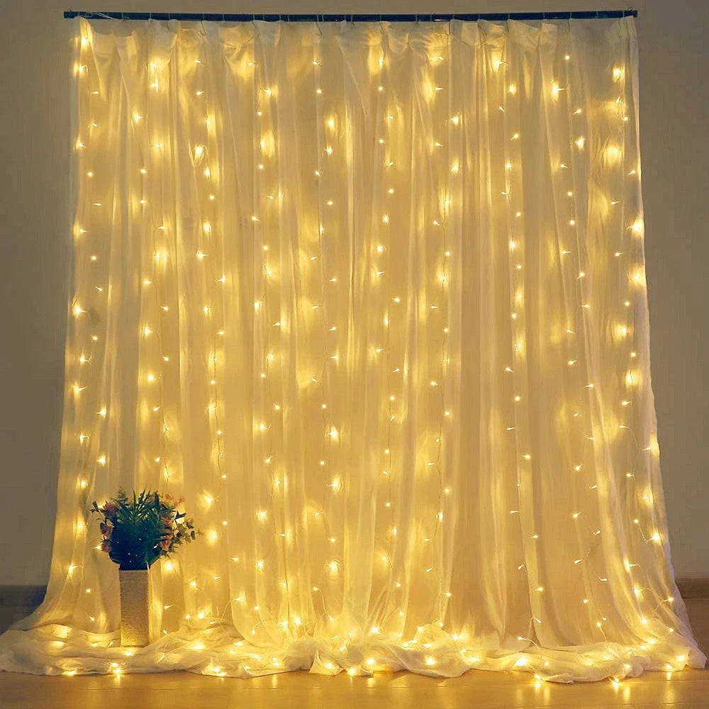 Led Icicle Curtain String Fairy Lights Christmas Lights Garland For Christmas New Year Wedding Home Room Patio Party Decoration