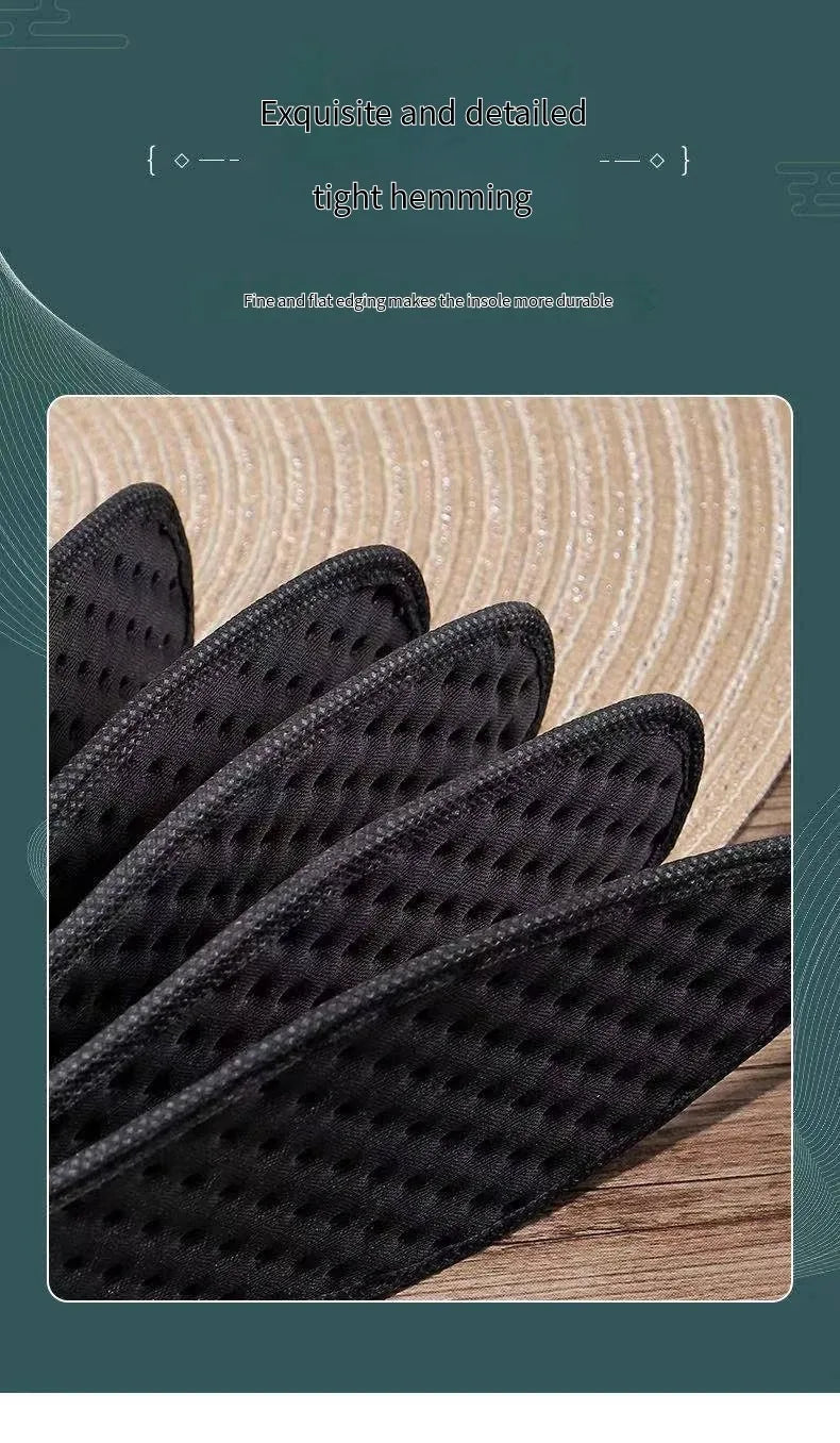 1 Pair Bamboo Charcoal Antibacterial Insoles Plant Deodorant Thick Shock Absorbing for Running Sports