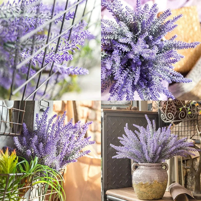 A Bunch of Provence Lavender Plastic Artificial Flowers False Plants Wedding Home Decoration Christmas Table Decoration