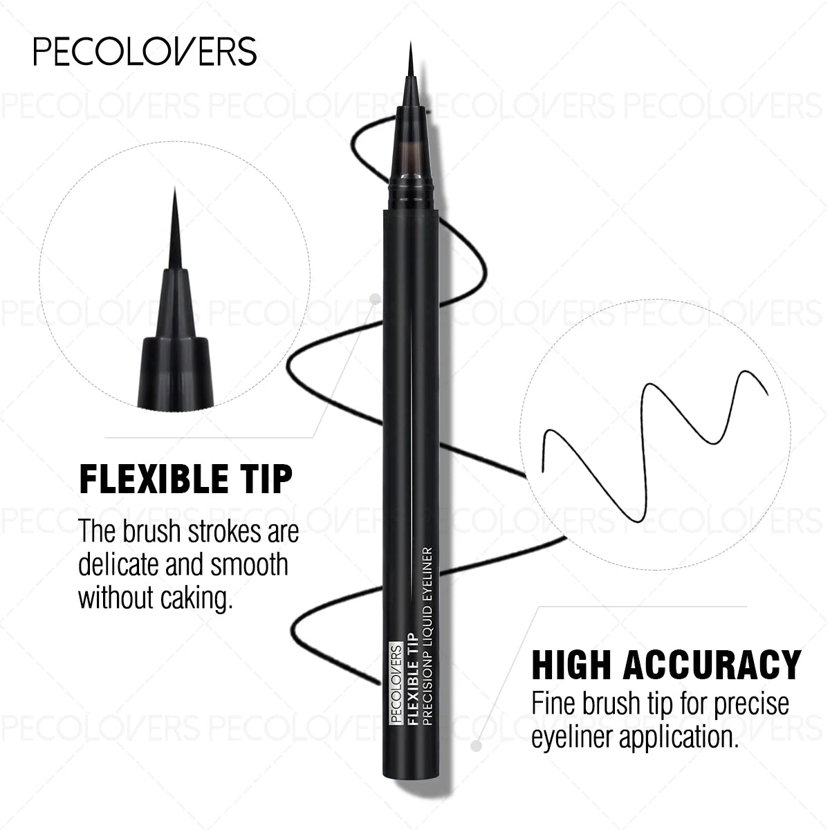 1PC Long Lasting Waterproof Black Liquid Eyeliner Pen Quick-dry Eye Liner Anti Smudge Liquid Eyeliner Pen Perfect for Festivals
