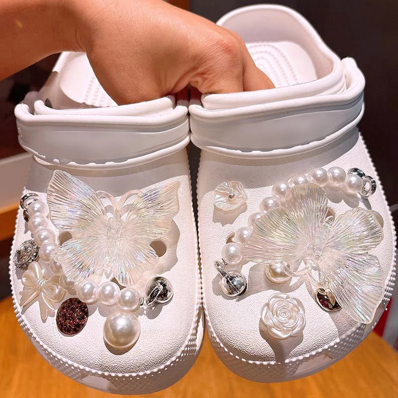Sea DIY Shell Hole Punch Shoe Charms Ocean Lava Rock & Starfish Shoe Clips For Summer Sandals & Slippers Decorations Women Gifts