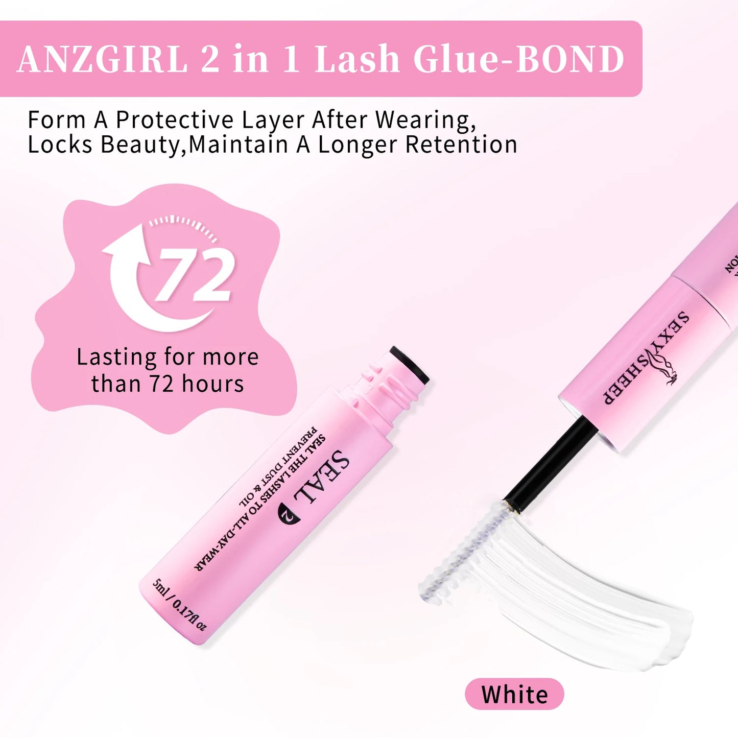 Lash Bond and Seal Waterproof Strong Hold Lash Cluster Glue for Eyelash Long Lasting Eyelash Makeup Tool