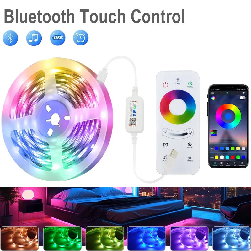 Tuya Wifi RGB Led Strip Lights USB 5V APP Music Sync Remote Control Ambient Light for PC TV Backlight Room Decor Christmas Gift