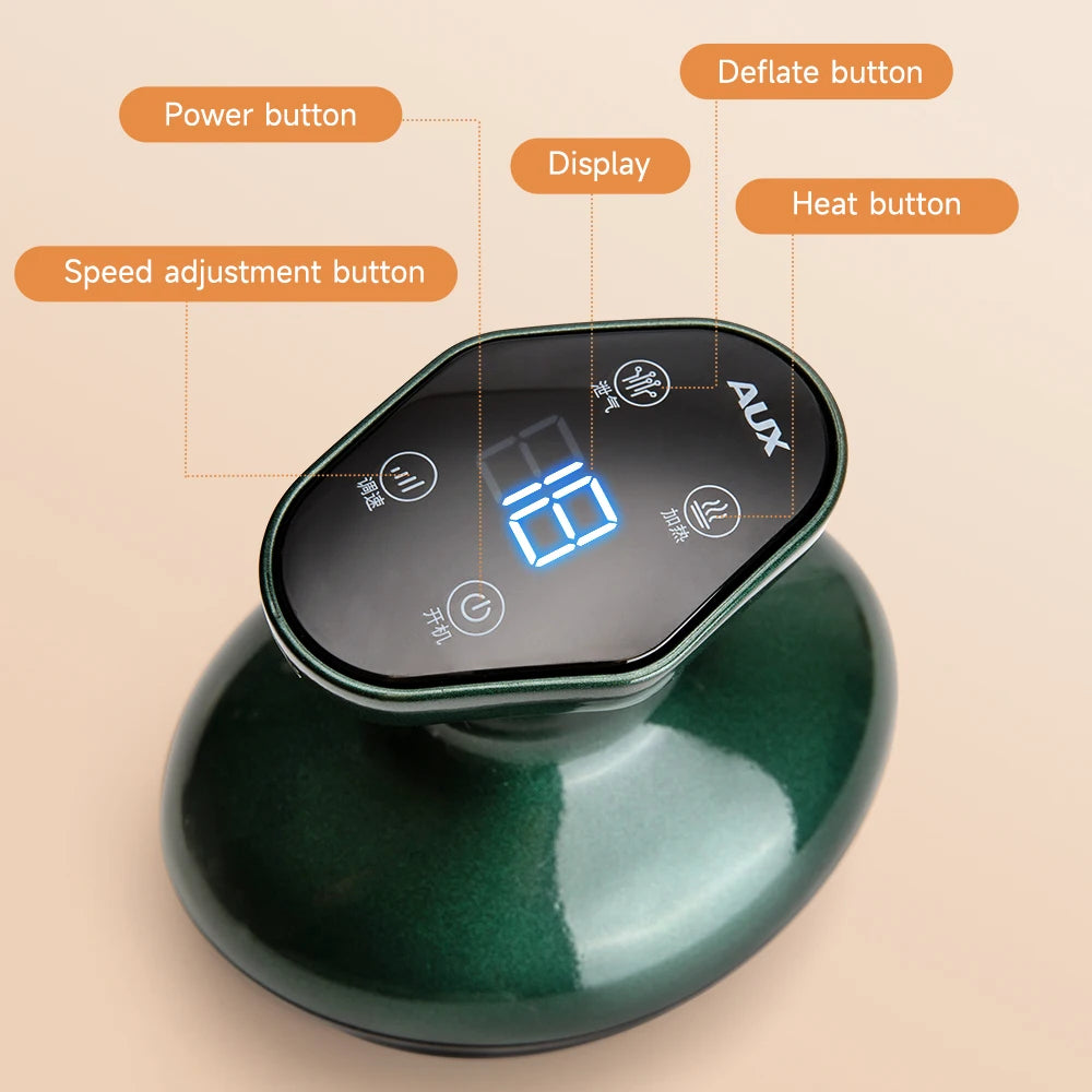 Electric Guasha Scraping Massage Cupping Body Massager Vacuum Cans Suction Cup Heating Fat Burner Anti-cellulite Massager