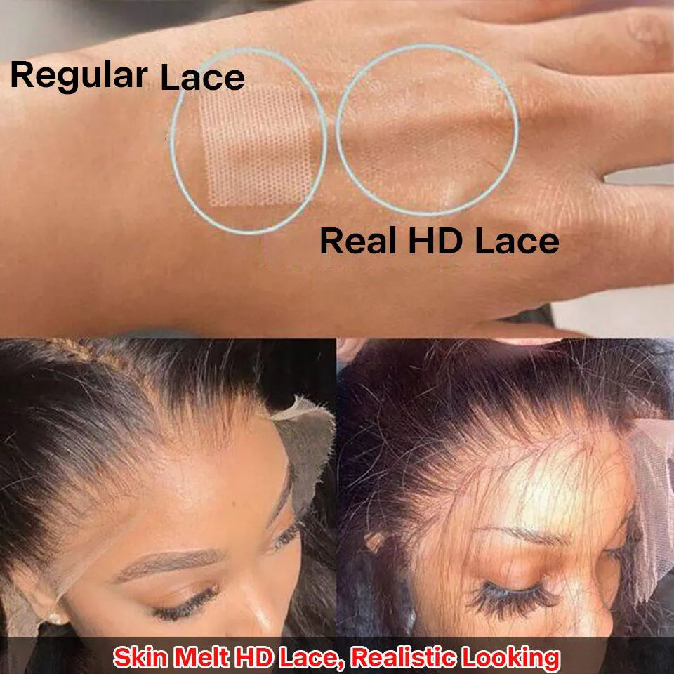 180% Density HD Transparent 13x4 13x6 Lace Front Human Hair Wigs For Women 360 Lace Frontal Wig PrePlucked 4x4 Closure Wig Bling