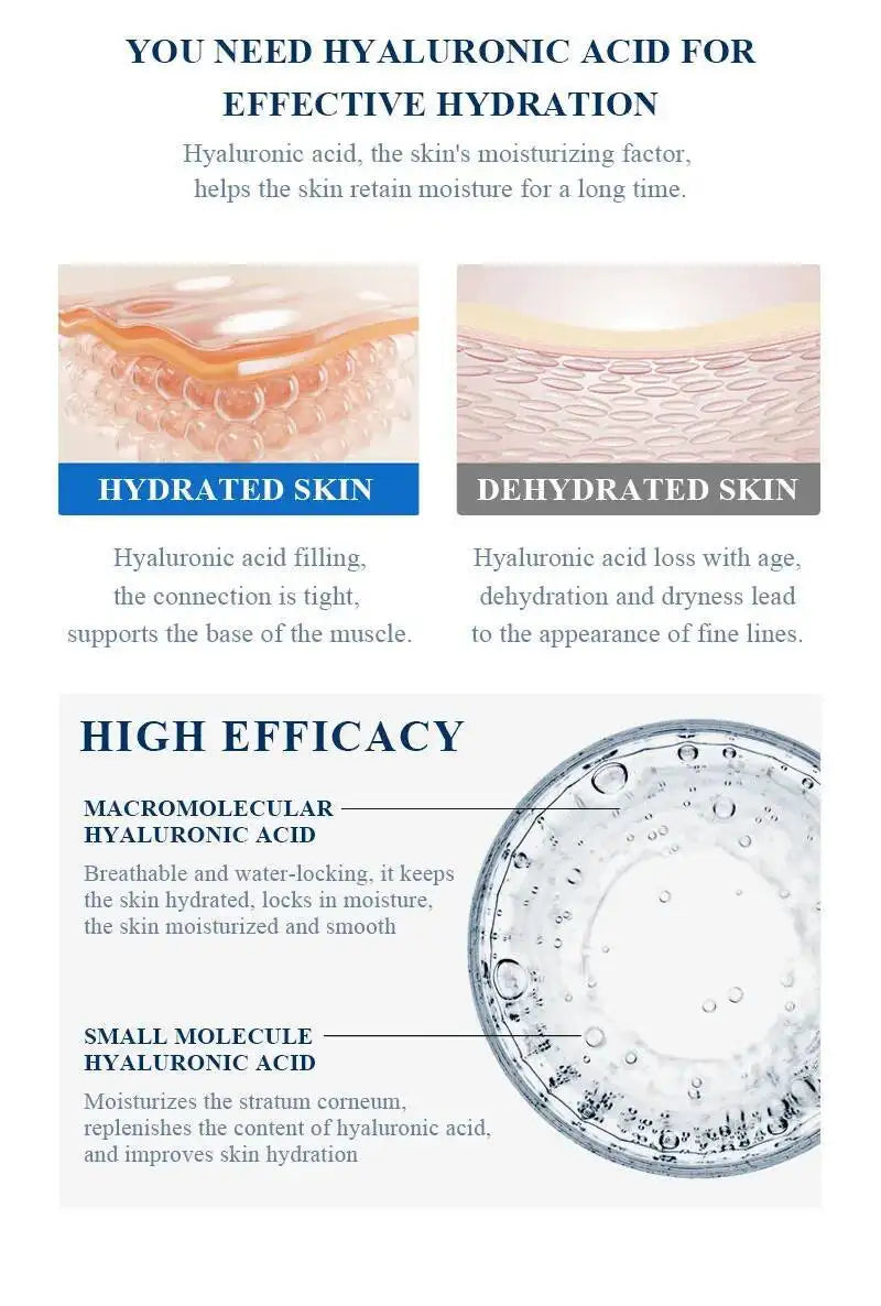 BELYN BERLY Hyaluronic Acid Face Serum 3PCS Hydrating and Moisturizing Facial Serum Skin Care Products