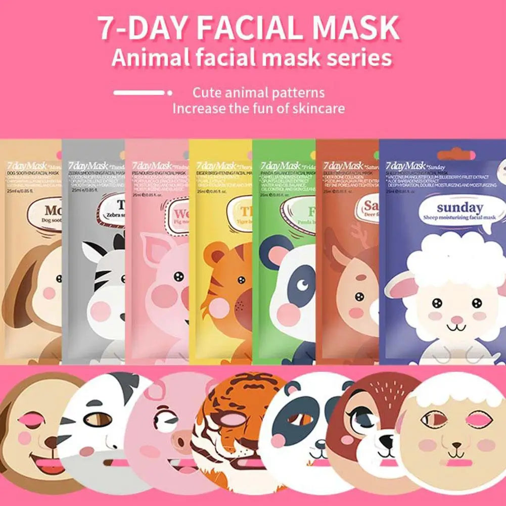 1/5pcs Cute Cartoon Animal Children's Sheet Mask Kids Spa Moisturize Face Masks Gentle Moisturizing Brighten Mask Skincare