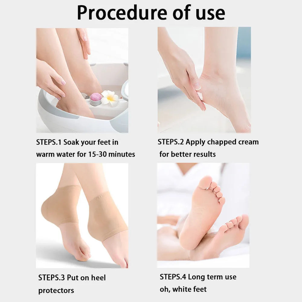 Black/Nude Heel Protective Mesh Gel Silicone Heel Sock Foot Cover Moisturizing Anti-wear Anti-crack Half Sock Heel Cover