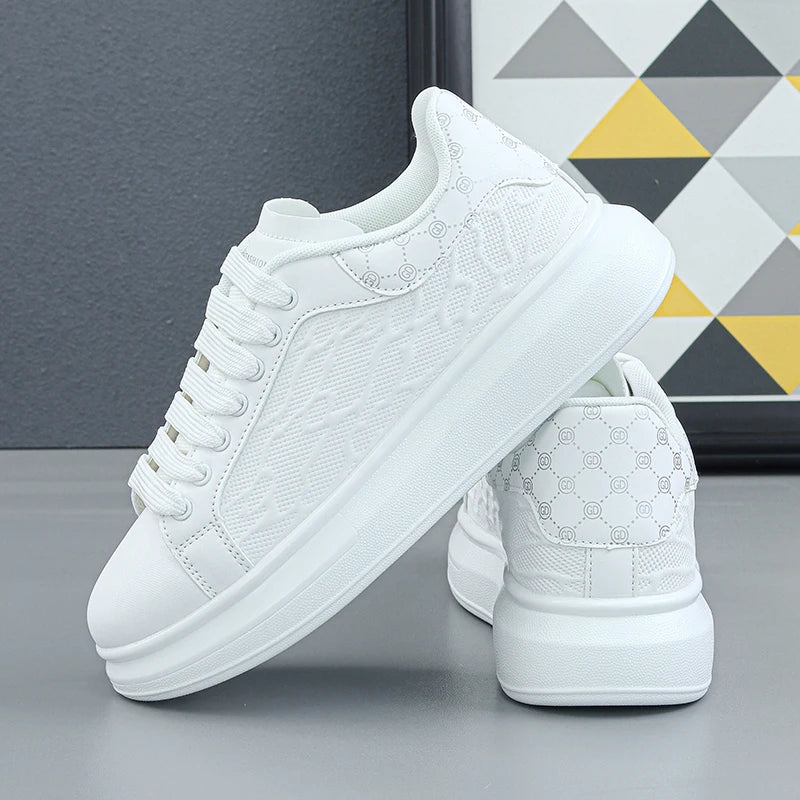 Luxury Men's Shoes 2025 Men Leather Sneakers Thick Soled Board Shoes Tennis Shoes New Casual Shoes Walking Shoes for Men & Women