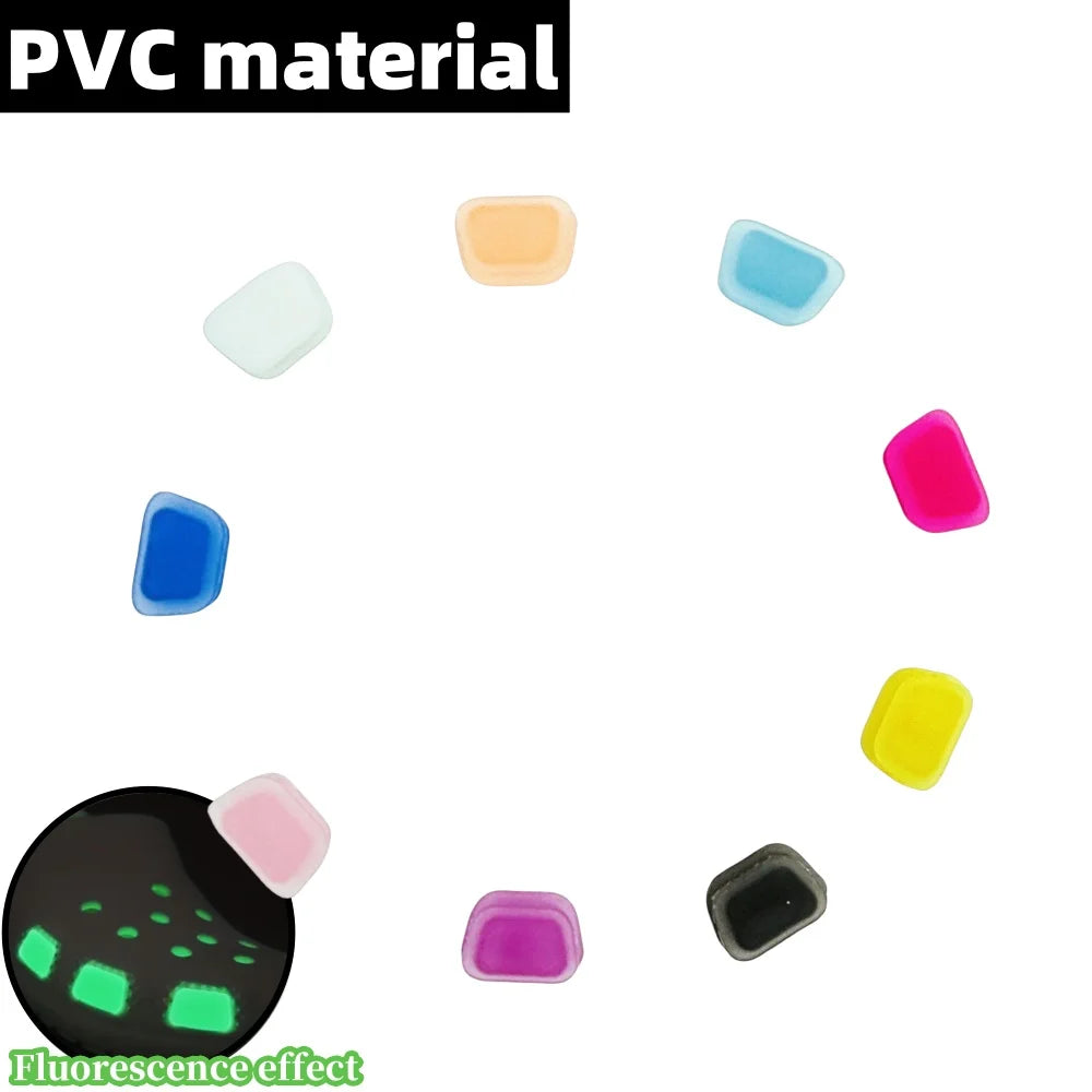 7pcs/set of cute crocodile shoe edge buckles that glow at night - suitable for holiday gifts such as park walks and dog walking