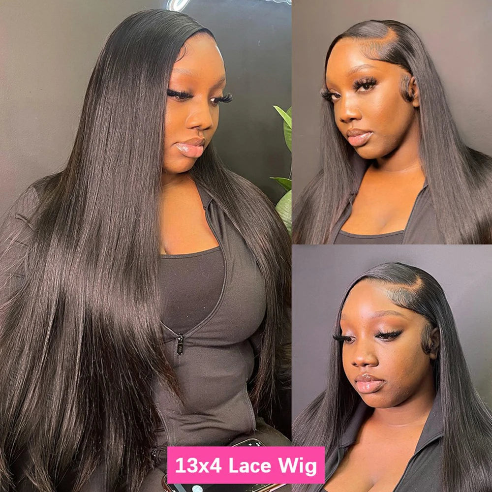 180% Density HD Transparent 13x4 13x6 Lace Front Human Hair Wigs For Women 360 Lace Frontal Wig PrePlucked 4x4 Closure Wig Bling