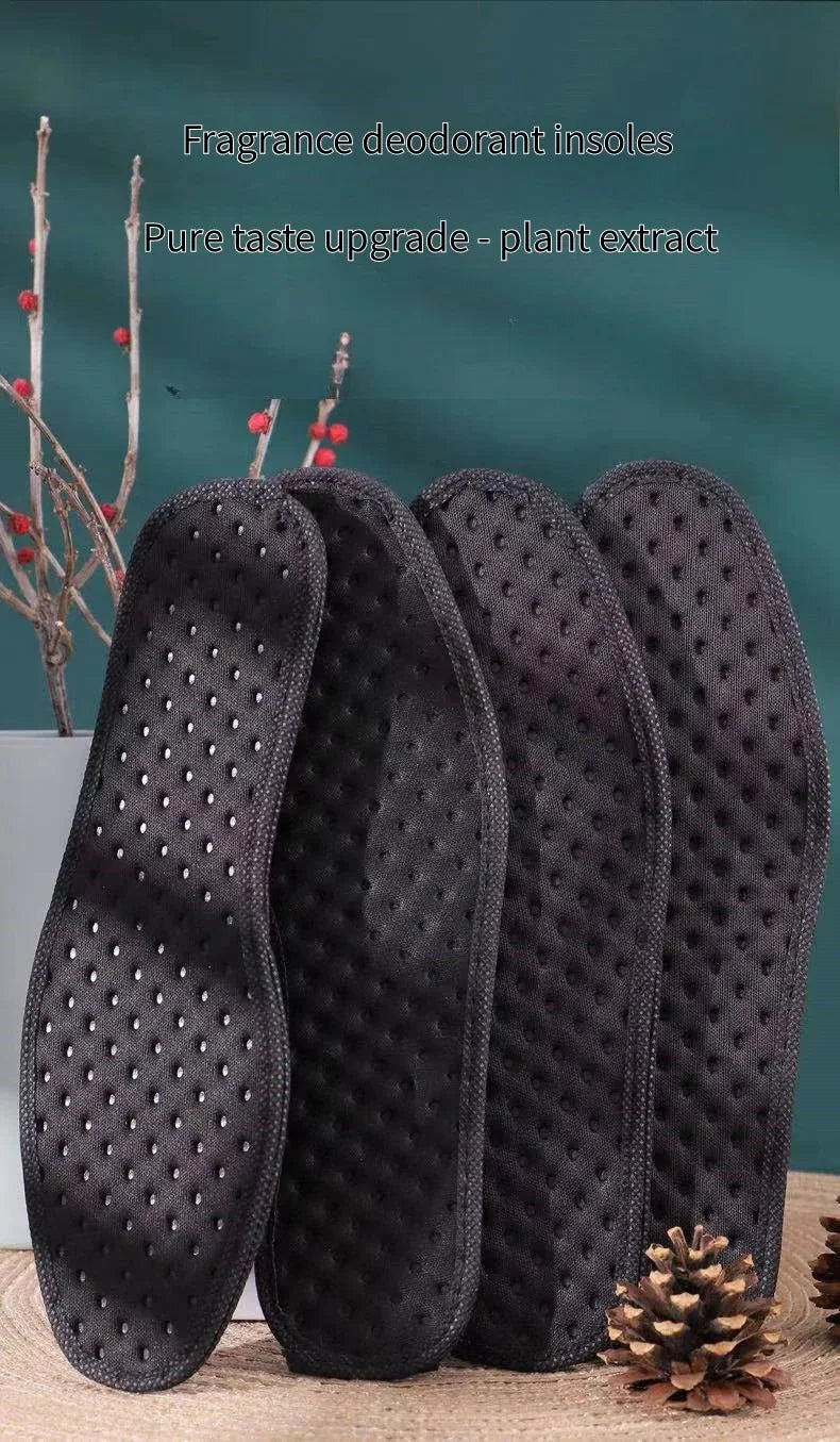 1 Pair Bamboo Charcoal Antibacterial Insoles Plant Deodorant Thick Shock Absorbing for Running Sports