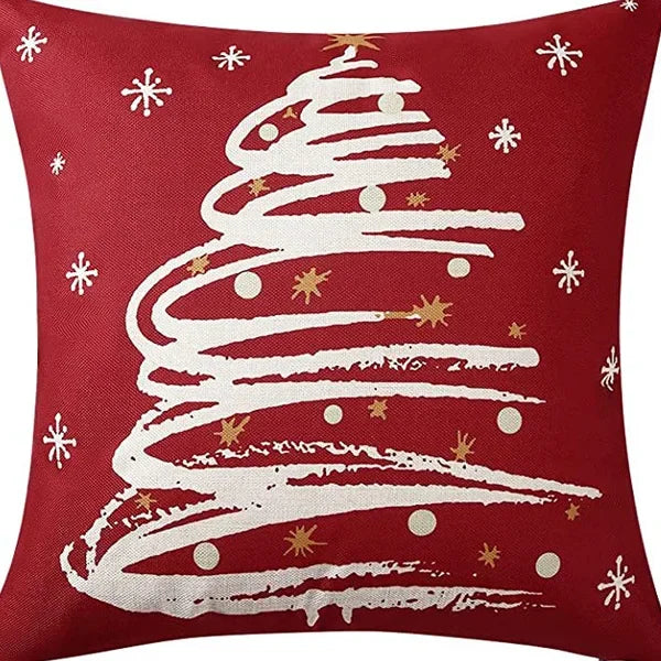 Christmas linen pillowcase, Santa Claus printed pillow, cushion cover, home living room decoration cushion cover