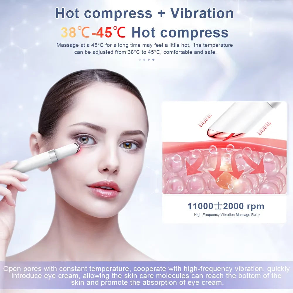 Electric Eye Massager EMS Microcurrent Eye Care Remove Dark Circles Eye Bags Vibration Hot Massage Relax Eye Massage Instrument