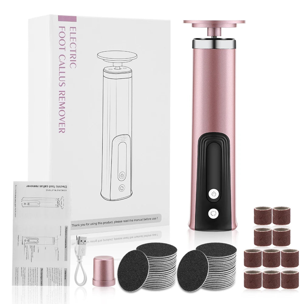 New 2 In1 Wireless Electric File For Feet Pedicure Machine Dead Skin Removal with Replacement Sand  Foot Care Tool Scrubber
