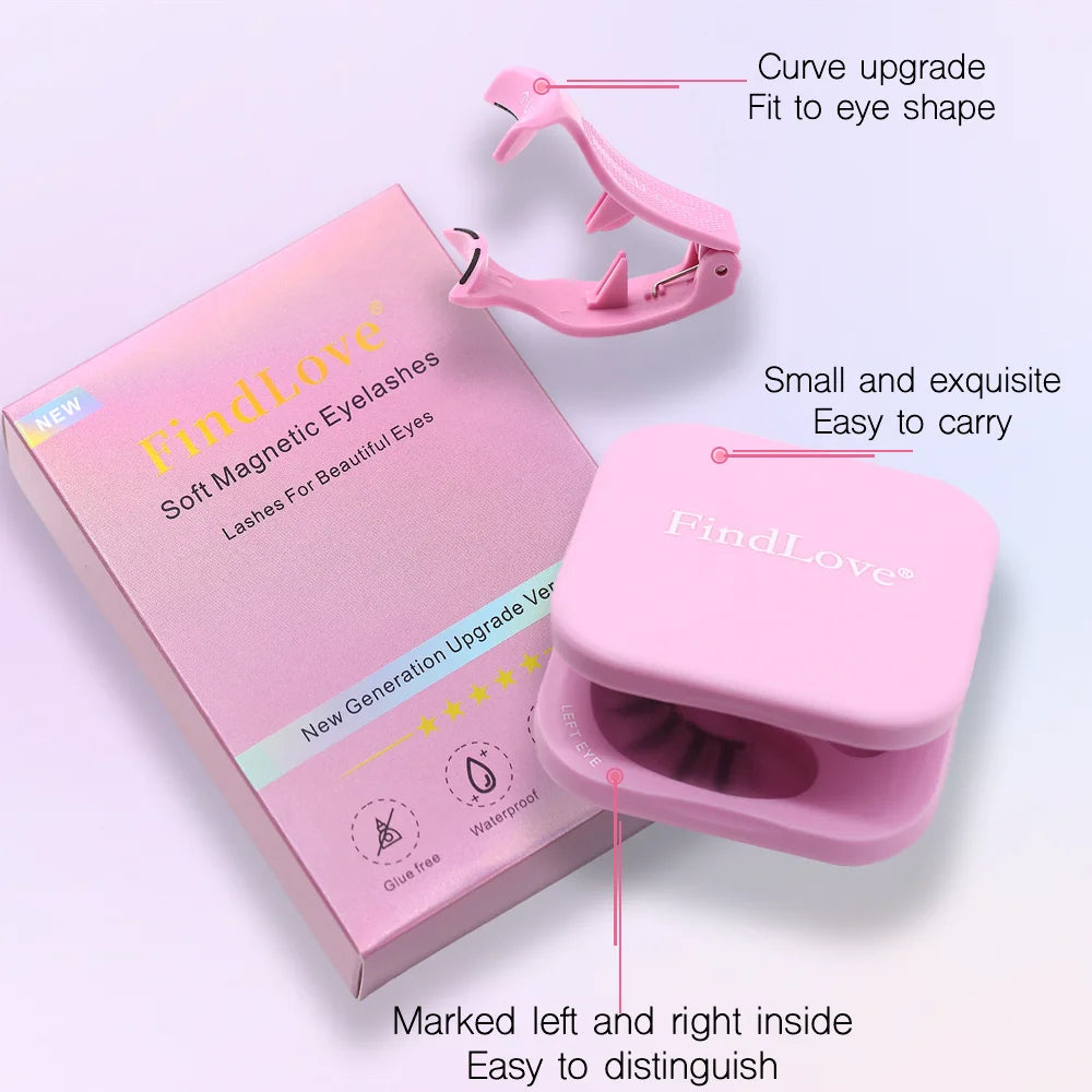 1Pairs Soft Magnetic Lashes Natural Reusable Magnetic Eyelash No Glue Need Eyelash Extension Set with Wearing Clips Makeup Tools