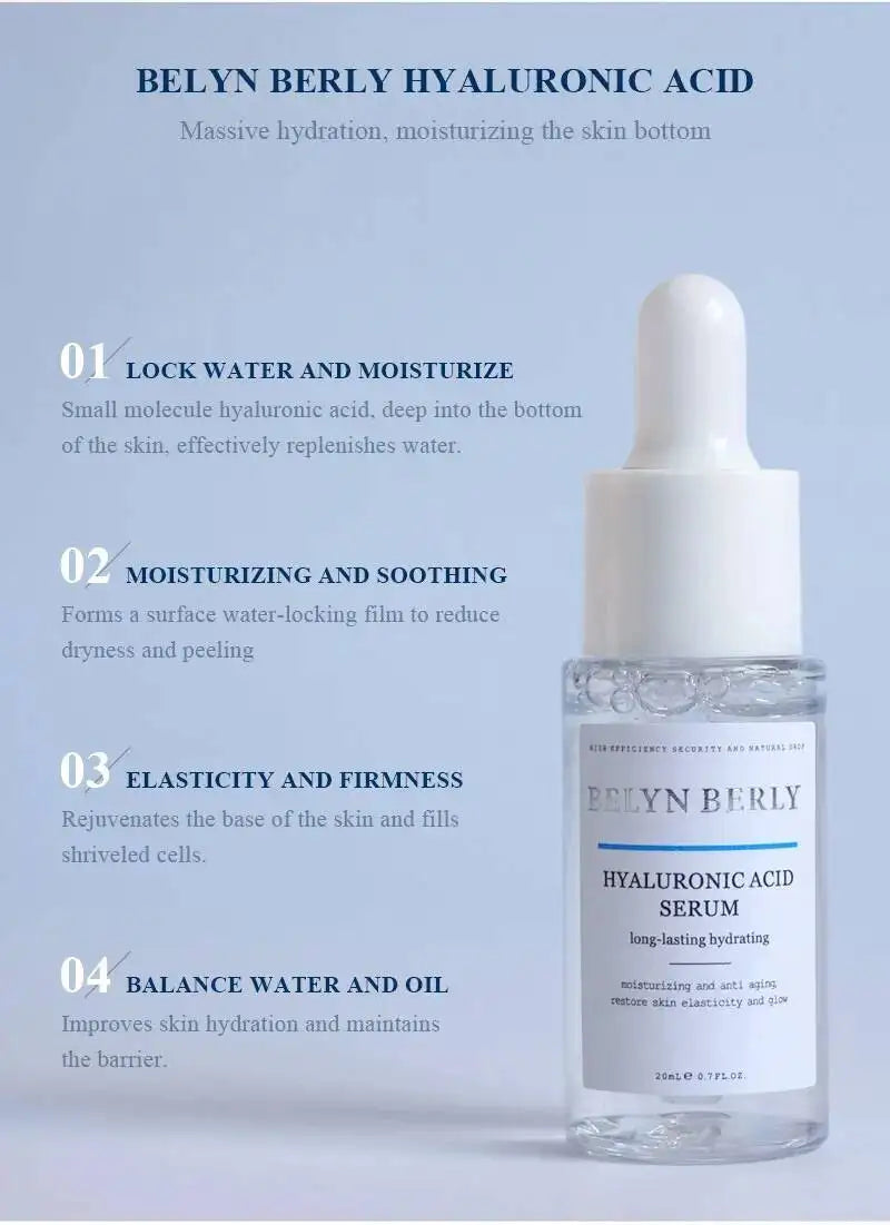 BELYN BERLY Hyaluronic Acid Face Serum 3PCS Hydrating and Moisturizing Facial Serum Skin Care Products