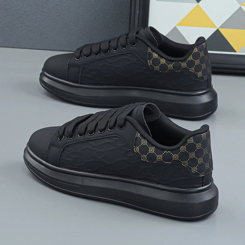 Luxury Men's Shoes 2025 Men Leather Sneakers Thick Soled Board Shoes Tennis Shoes New Casual Shoes Walking Shoes for Men & Women