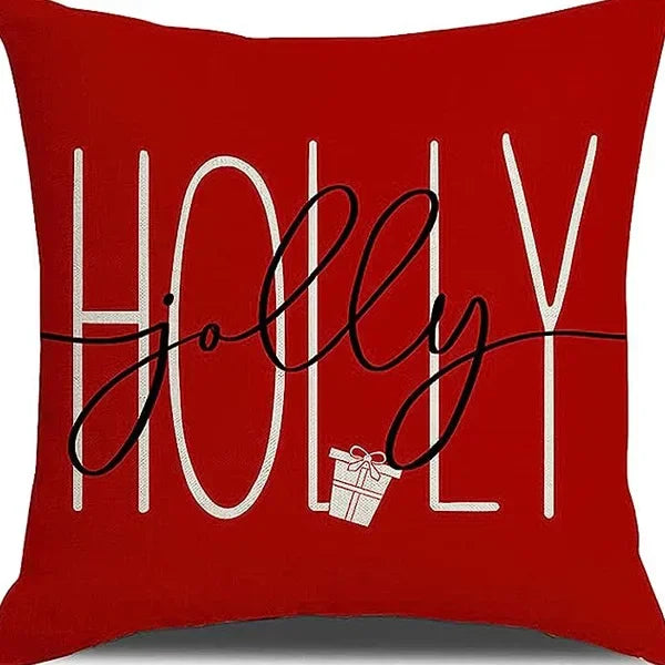 Christmas linen pillowcase, Santa Claus printed pillow, cushion cover, home living room decoration cushion cover