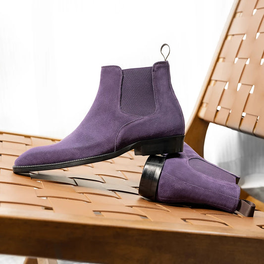 2025 Hanmce Chelsea Boots Top Quality Genuine Leather Slip-On Luxury Boots Men