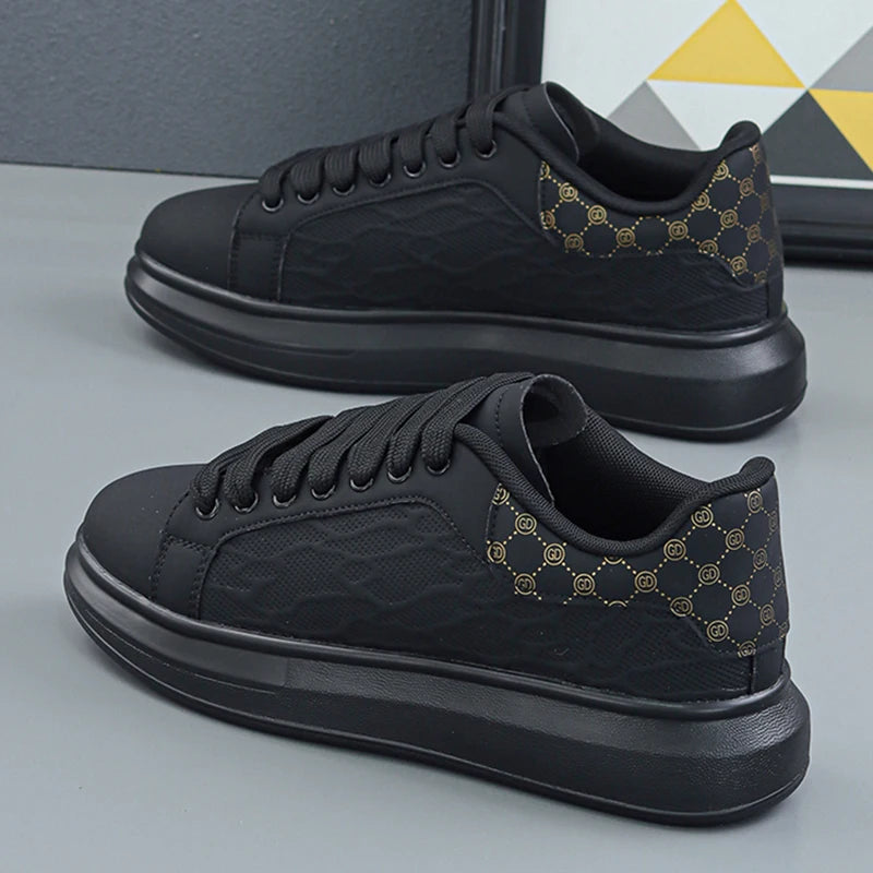 Luxury Men's Shoes 2025 Men Leather Sneakers Thick Soled Board Shoes Tennis Shoes New Casual Shoes Walking Shoes for Men & Women