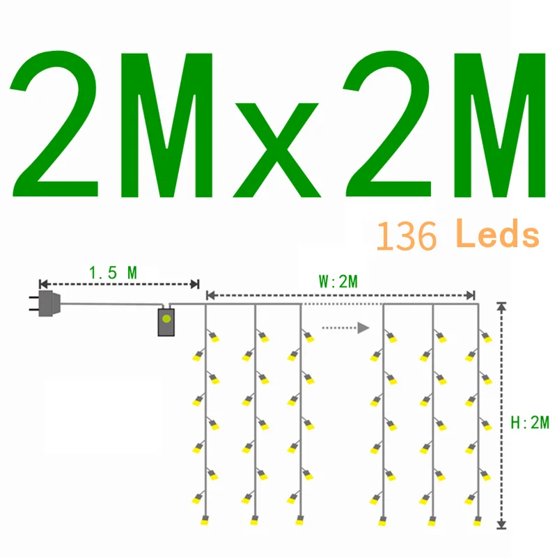 Led Icicle Curtain String Fairy Lights Christmas Lights Garland For Christmas New Year Wedding Home Room Patio Party Decoration