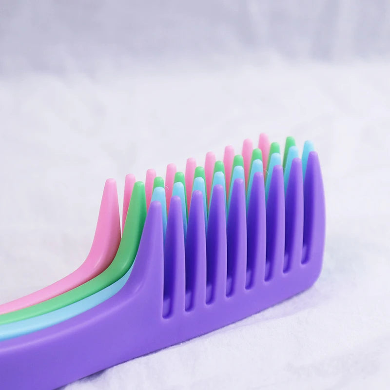 1pc portable mini hair comb heat-resistant women's wet hook curling brush professional styling tool Special for real hair wigs