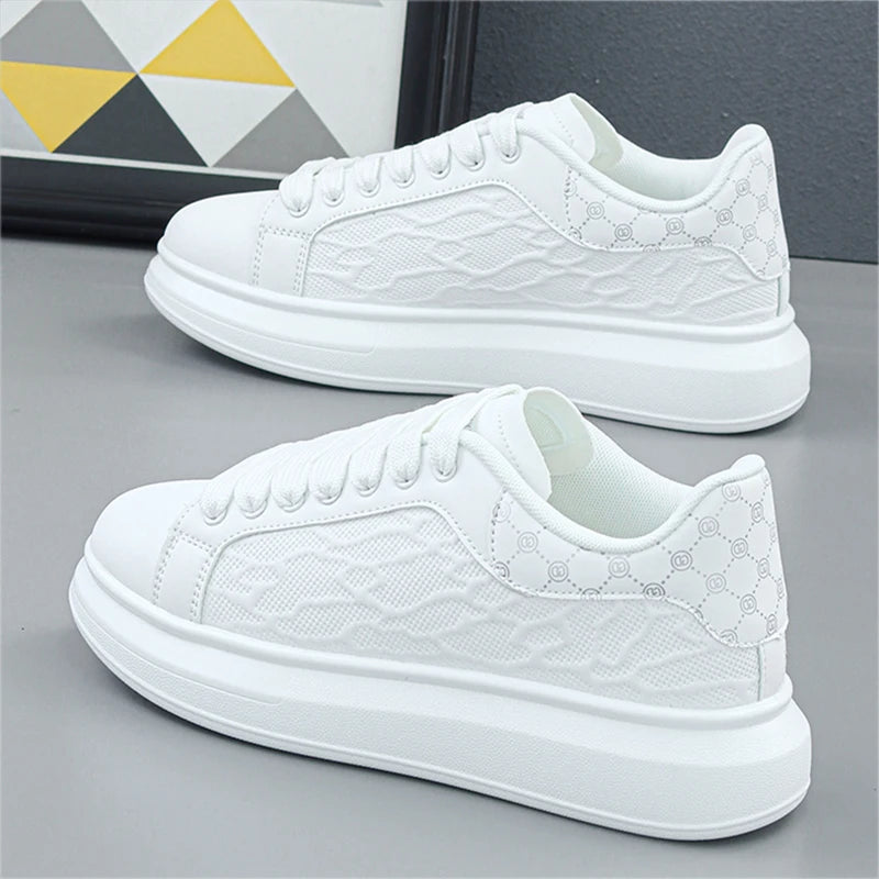 Luxury Men's Shoes 2025 Men Leather Sneakers Thick Soled Board Shoes Tennis Shoes New Casual Shoes Walking Shoes for Men & Women